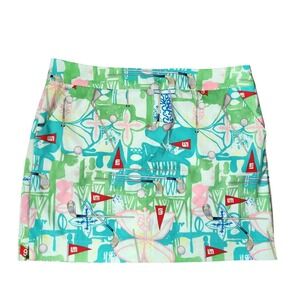 Loudmouth Ladies Golf Skirt Skort Size 14 Colorful Sporty Print Pockets